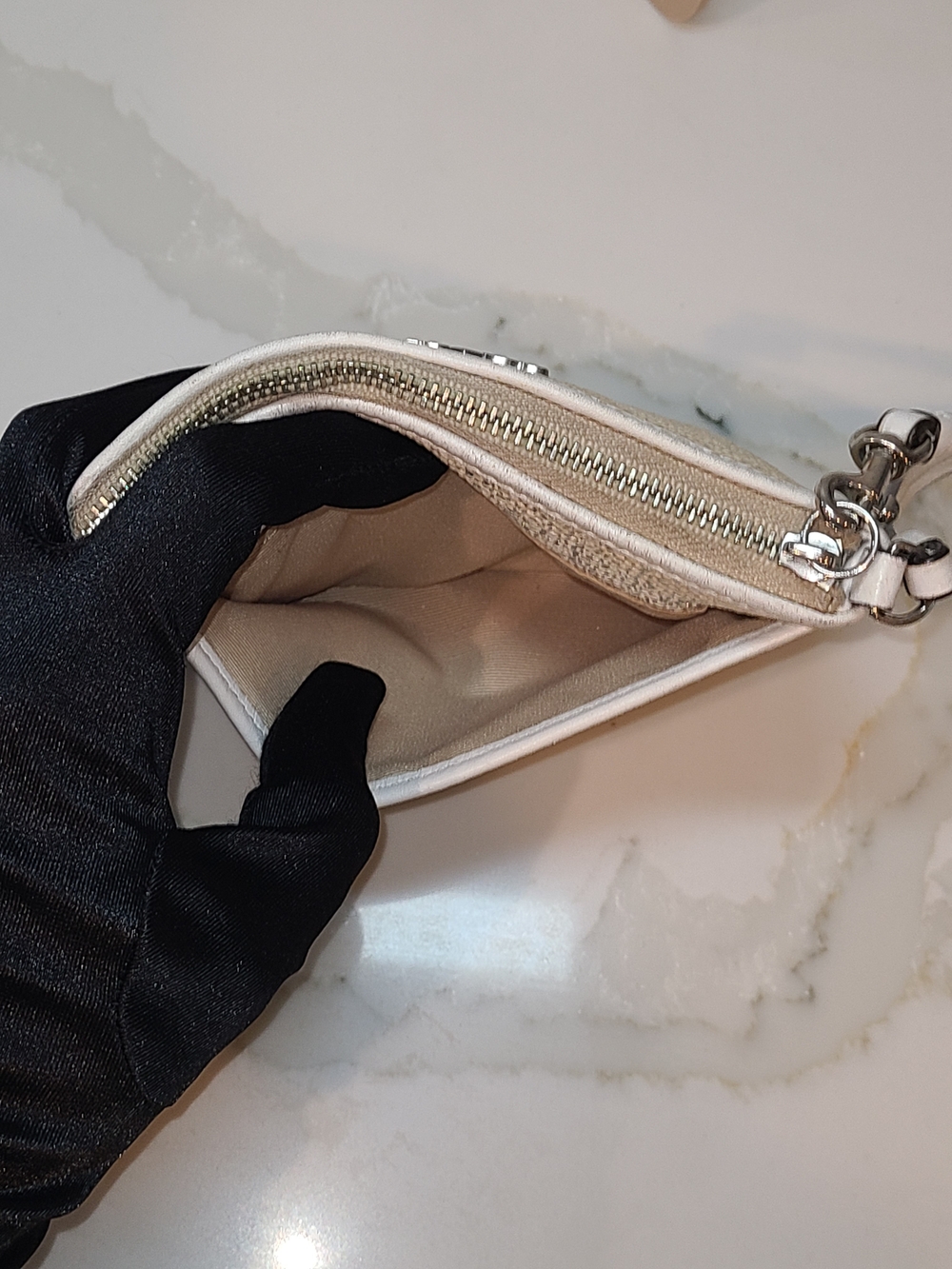 COACH Metallic Beige Wristlet Pouch - Picture 5 of 8